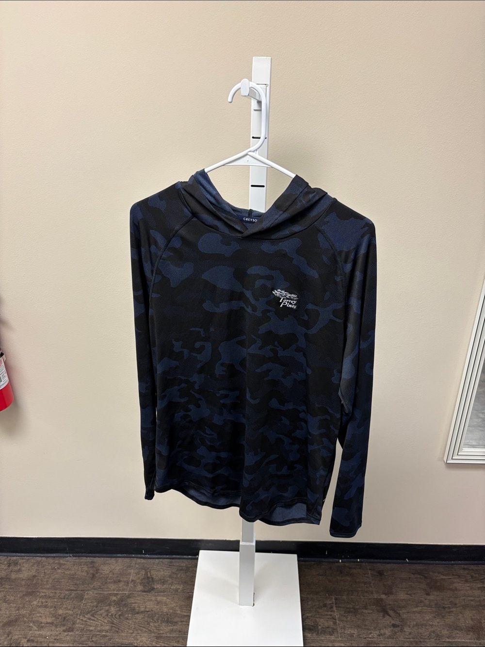 Greyson Black & Navy Camo Hooded Long Sleeve Shirt
